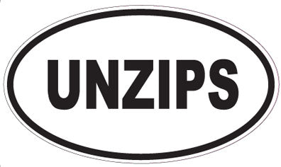UNZIPS - Oval Sticker