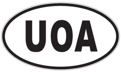 UOA - 3 Letter Initials Oval Magnet