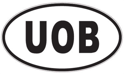 UOB - 3 Letter Initials Oval Magnet