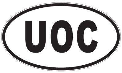 UOC - 3 Letter Initials Oval Magnet