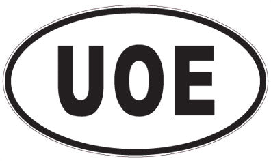 UOE - 3 Letter Initials Oval Magnet