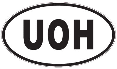 UOH - 3 Letter Initials Oval Magnet