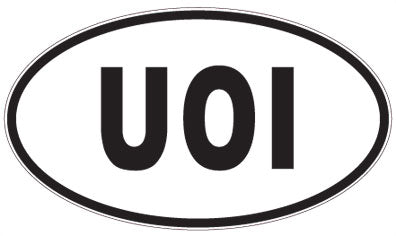 UOI - 3 Letter Initials Oval Magnet
