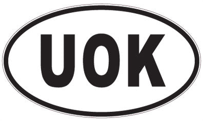 UOK - 3 Letter Initials Oval Magnet