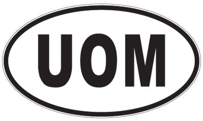 UOM - 3 Letter Initials Oval Magnet