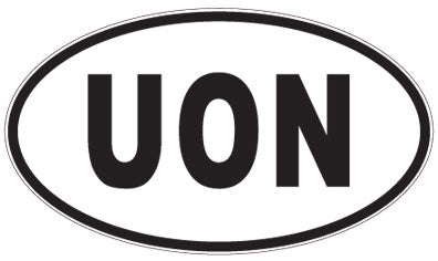 UON - 3 Letter Initials Oval Magnet