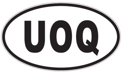 UOQ - 3 Letter Initials Oval Magnet