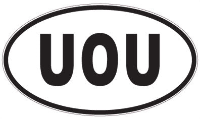 UOU - 3 Letter Initials Oval Magnet