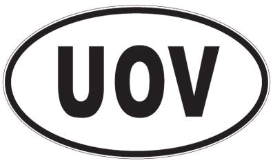 UOV - 3 Letter Initials Oval Magnet