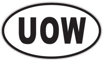 UOW - 3 Letter Initials Oval Magnet