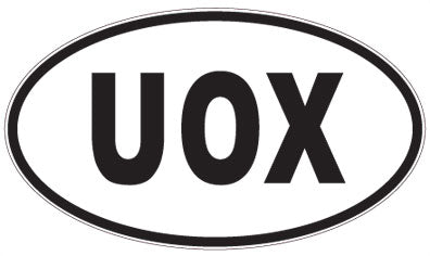 UOX - 3 Letter Initials Oval Magnet