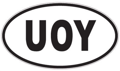 UOY - 3 Letter Initials Oval Magnet