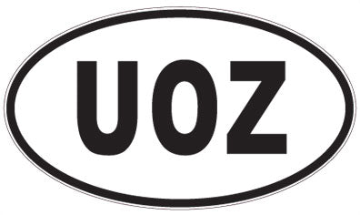 UOZ - 3 Letter Initials Oval Magnet