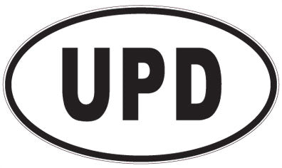 UPD - 3 Letter Initials Oval Sticker
