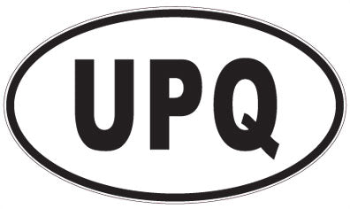 UPQ - 3 Letter Initials Oval Magnet