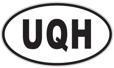 UQH - 3 Letter Initials Oval Magnet