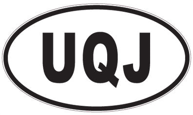 UQJ - 3 Letter Initials Oval Magnet