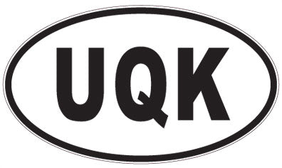 UQK - 3 Letter Initials Oval Magnet
