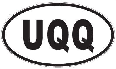 UQQ - 3 Letter Initials Oval Magnet