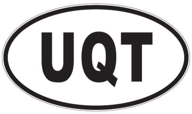 UQT - 3 Letter Initials Oval Magnet