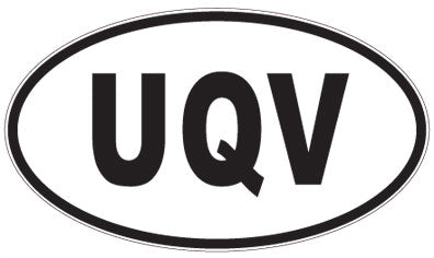 UQV - 3 Letter Initials Oval Magnet