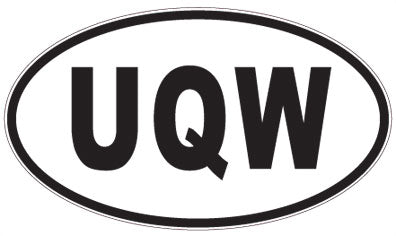 UQW - 3 Letter Initials Oval Magnet