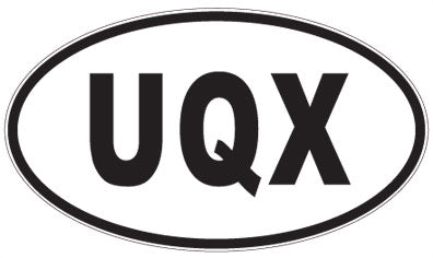 UQX - 3 Letter Initials Oval Magnet