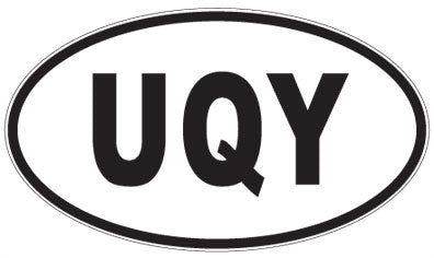 UQY - 3 Letter Initials Oval Magnet