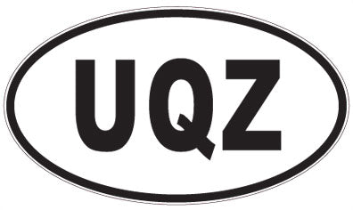 UQZ - 3 Letter Initials Oval Magnet