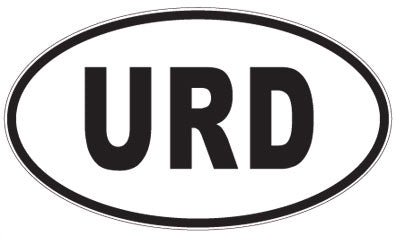 URD - 3 Letter Initials Oval Magnet