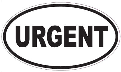 URGENT - Oval Sticker