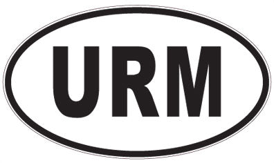 URM - 3 Letter Initials Oval Magnet