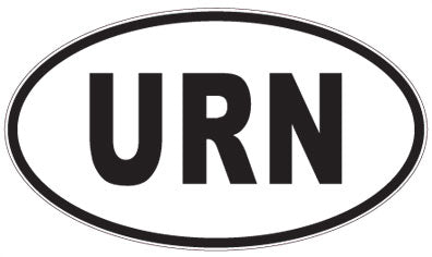 URN - 3 Letter Initials Oval Magnet