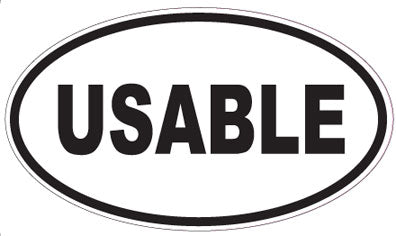USABLE - Oval Sticker