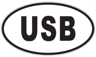 USB - 3 Letter Initials Oval Magnet