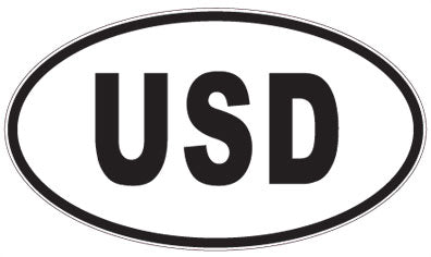 USD - 3 Letter Initials Oval Magnet