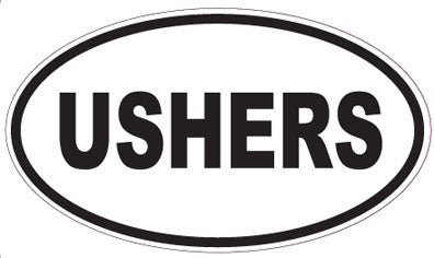 USHERS - Oval Sticker