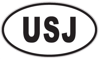 USJ - 3 Letter Initials Oval Magnet