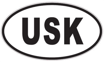 USK - 3 Letter Initials Oval Magnet