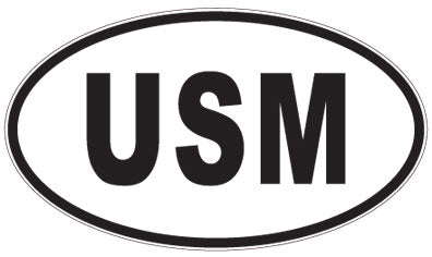 USM - 3 Letter Initials Oval Magnet