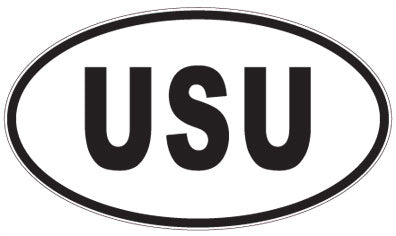 USU - 3 Letter Initials Oval Magnet