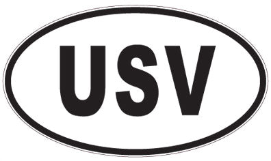 USV - 3 Letter Initials Oval Magnet