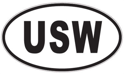USW - 3 Letter Initials Oval Magnet