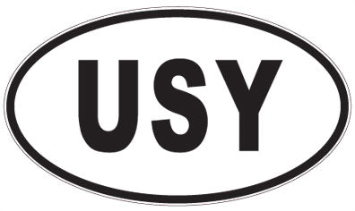 USY - 3 Letter Initials Oval Magnet