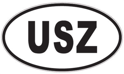 USZ - 3 Letter Initials Oval Magnet