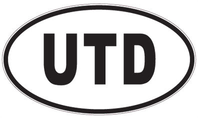 UTD - 3 Letter Initials Oval Sticker