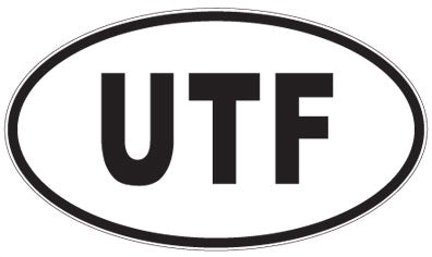 UTF - 3 Letter Initials Oval Magnet