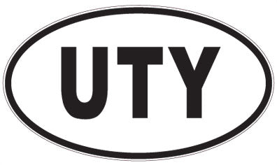 UTY - 3 Letter Initials Oval Magnet