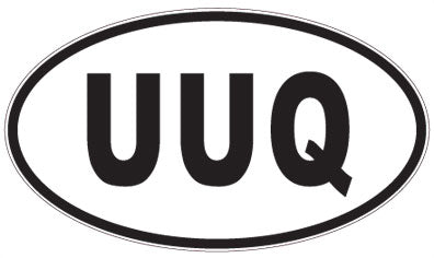 UUQ - 3 Letter Initials Oval Magnet