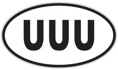 UUU - 3 Letter Initials Oval Magnet